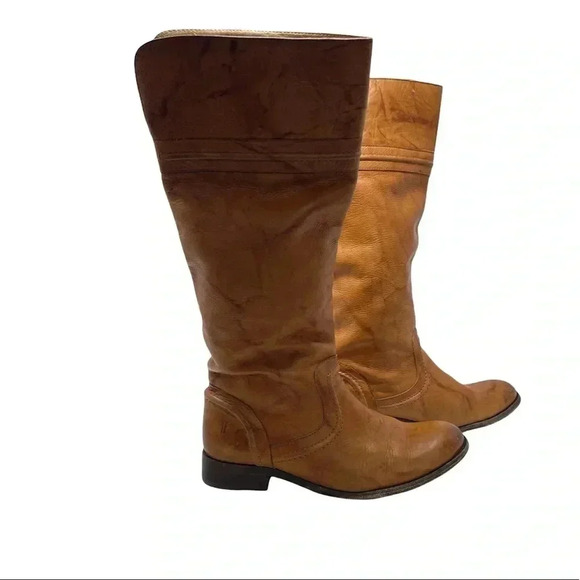 Frye Melissa Tan Leather Pull On Boots Size 7 1/2 B - Picture 5 of 7